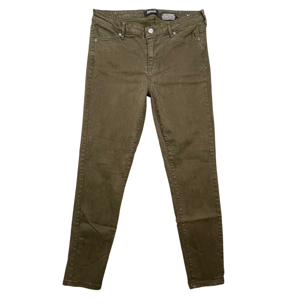Buffalo Olive Green Vale Mid-Rise Stretch Skinny Jeans Women 8